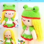 Pdf Girl Kelly With Frog Hat Amigurumi Crochet..
