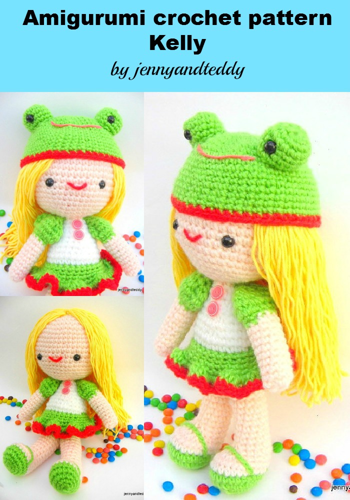Pdf Girl Kelly With Frog Hat Amigurumi Crochet Pattern-luulla